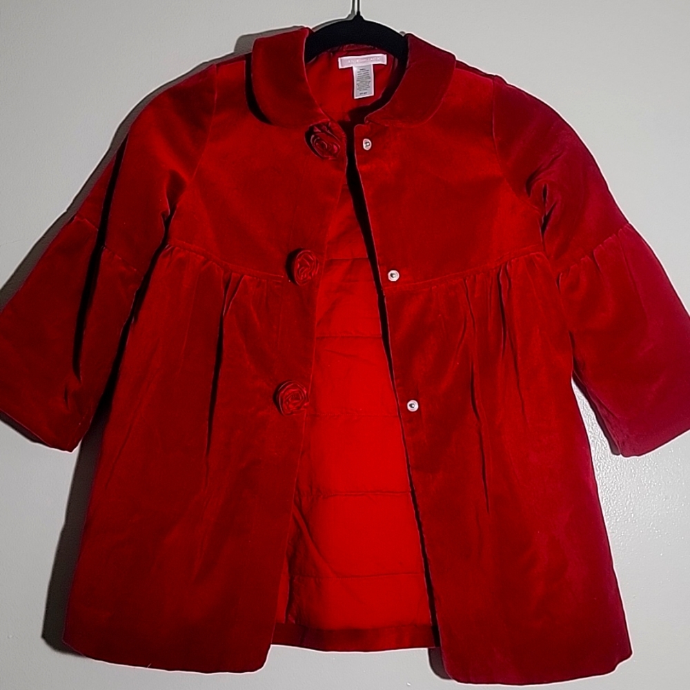 4t-5t red velvet coat